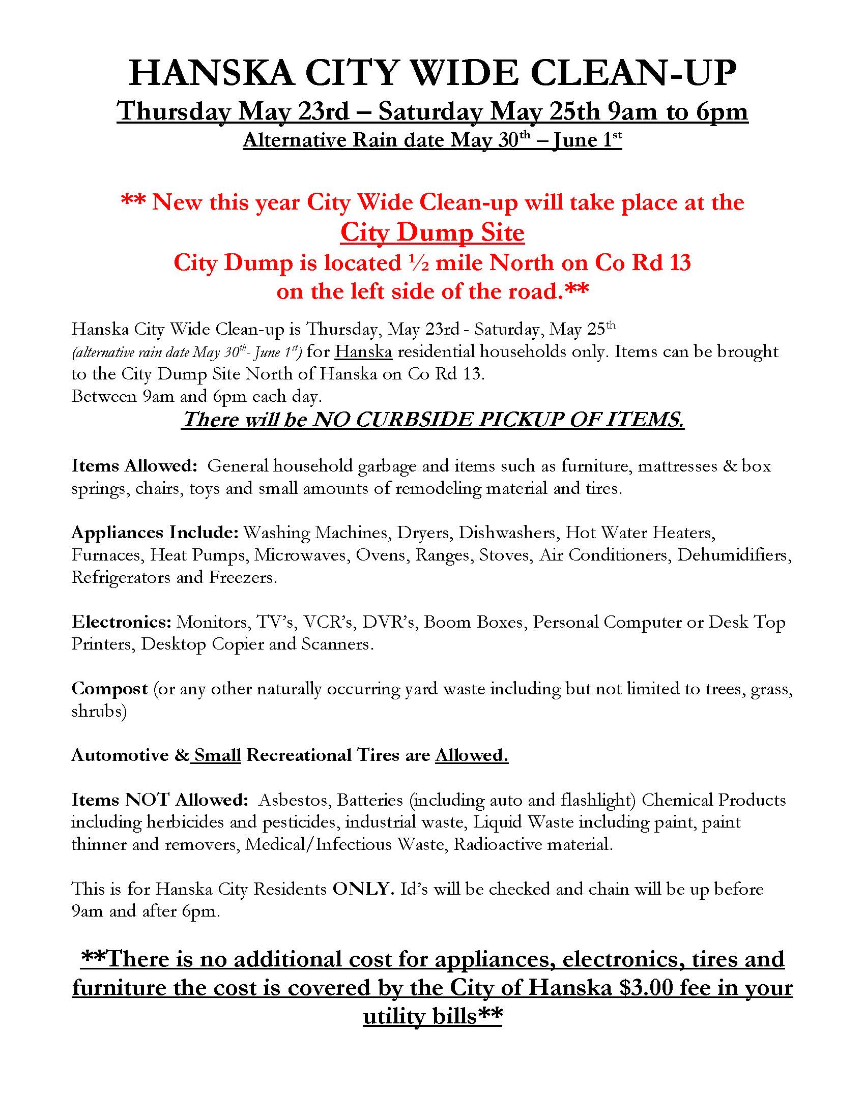Flyer for City Wide Clean-Up
